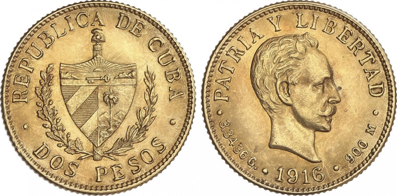 Cuba
2 Pesos. 1916. 3,35 grs. AU. José Martí. Fr-6; KM-17. EBC.
