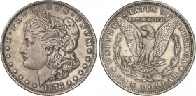 United States of America
1 Dollar. 1878. 26,59 grs. AR. Tipo Morgan. Pátina. KM-110. EBC-.
