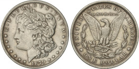 United States of America
1 Dollar. 1879. 26,41 grs. AR. Tipo Morgan. (Golpecitos y rayitas). KM-110. MBC.