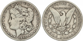 United States of America
1 Dollar. 1892-O. NEW ORLEANS. 25,97 grs. AR. Tipo Morgan. KM-110. BC+.