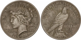 United States of America
1 Dollar. 1924. 26,65 grs. AR. Tipo Peace. Pátina. KM-150. MBC+.