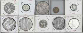 United States of America
Lote 10 monedas Dime a 1 Dollar. Siglo XX. AR. Diferentes. Incluye moneda plata Imperio Otomano tamaño duro. A EXAMINAR. MBC...