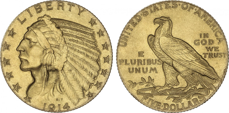 United States of America
Reproducción 5 Dollars. 1914. PHILADELPHIA. 8,36 grs. ...