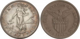 Philippines
1 Peso. 1908-S. SAN FRANCISCO. 19,84 grs. AR. Pátina de monetario antigua. KM-168. EBC-.