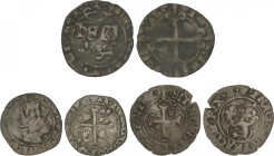 France
Lote 3 monedas Denier Parisis, Hardi de Bretagne y Doble Tournois du Dauphine. Siglos XV-XVI. ENRIQUE VI, CARLOS VIII y FRANCISCO I. 1,84, 0,9...