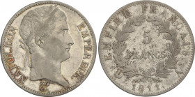 France
5 Francs. 1811-A. NAPOLEON EMPEREUR. PARIS. 24,87 grs. AR. (Algo limpiada). Ligera pátina. KM-694.1. EBC-.