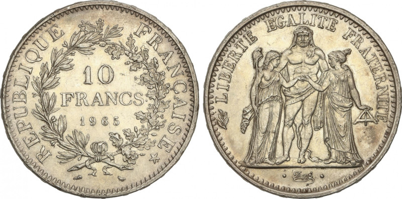 France
10 Francs. 1965. 25 grs. AR. KM-932. EBC.