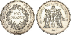 France
50 Francs. 1975. 29,83 grs. AR. Grupo Hércules. KM-941.1. SC-.
