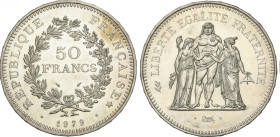 France
50 Francs. 1979. 29.82 grs. AR. Grupo Hércules. KM-941.1. SC-.