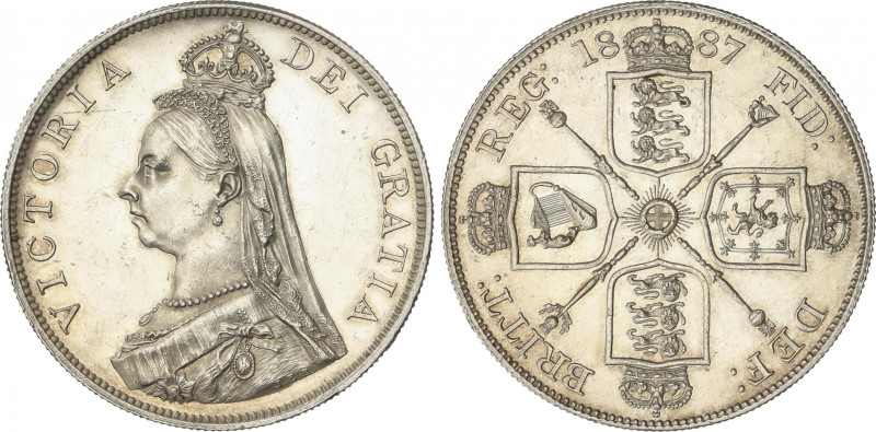 Great Britain
Double Florin. 1887. VICTORIA. 22,58 grs. AR. (Algo limpiada, lev...