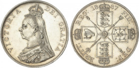 Great Britain
Double Florin. 1887. VICTORIA. 22,58 grs. AR. (Algo limpiada, leves golpecitos). KM-763. EBC.
