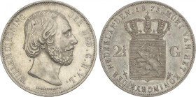 Netherlands
2-1/2 Gulden. 1873. WILLEM III. 24,87 grs. AR. (Golpecitos). KM-82. EBC-.