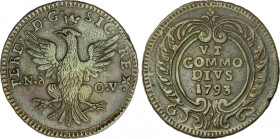Italian States
2 Grani. 1793. FERDINANDO III. SICILIA. Nd-OV. 8,53 grs. AE. ESCASA. KM-223. MBC.