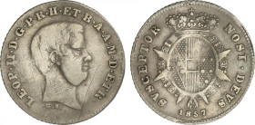 Italian States
1/2 Paolo. 1857. LEOPOLDO II. TOSCANA. 0,8 grs. AR. (Rayitas). C-68a. MBC-.