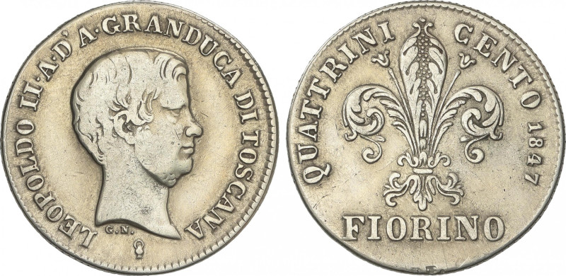 Italian States
Fiorino. 1847. LEOPOLDO II. TOSCANA. 6,74 grs. AR. ESCASA. C-72a...