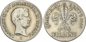 Italian States
Fiorino. 1847. LEOPOLDO II. TOSCANA. 6,74 grs. AR. ESCASA. C-72a. MBC-/MBC.