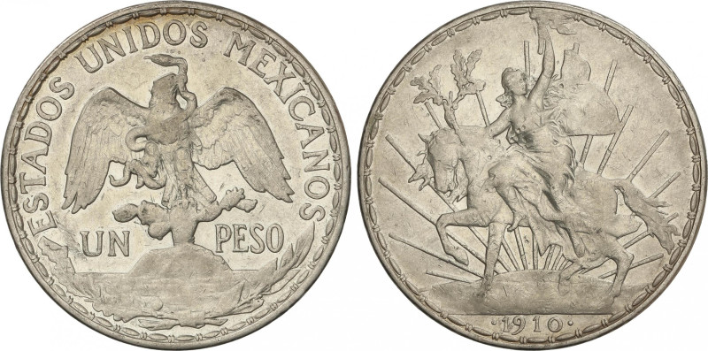 Mexico
1 Peso. 1910. 26,87 grs. AR. Caballito. (Golpecitos). KM-453. MBC+.