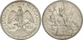 Mexico
1 Peso. 1910. 26,87 grs. AR. Caballito. (Golpecitos). KM-453. MBC+.