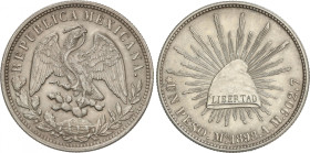 Mexico
8 Reales. 1898. MEXICO CITY. A.M. 27,07 grs. AR. KM-377.10. EBC-.