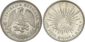 Mexico
8 Reales. 1903. MEXICO CITY. A.M. 26,92 grs. AR. (Golpecitos en reverso). KM-409.2. EBC-.