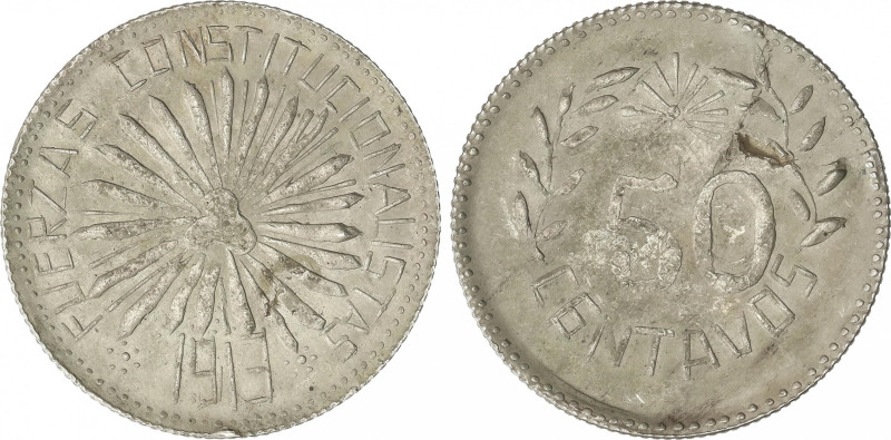 Mexico
50 Centavos. 1913. HIDALGO DEL PARRAL. FUERZAS CONSTITUCIONALISTAS. 12,5...