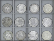Mexico
Lote 12 monedas 1 Peso. 1922 a 1945. AR. KM-455. EBC- a EBC+.