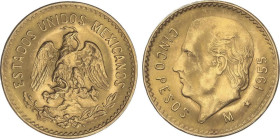 Mexico
5 Pesos. 1955. 4,16 grs. AU. Miguel Hidalgo. Reacuñación oficial (Restrike). Fr-168R; KM-464. SC.