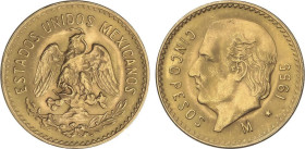 Mexico
5 Pesos. 1955. 4,15 grs. AU. Miguel Hidalgo. Reacuñación oficial (Restrike). Fr-168R; KM-464. SC.