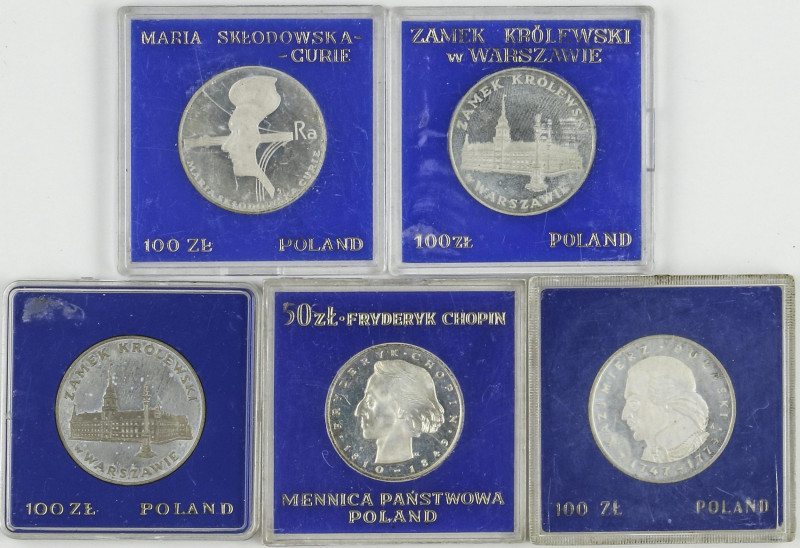 Poland
Lote 5 monedas 50 y 100 Zlotych (4). 1972 a 1976. AR. En presentaciones ...