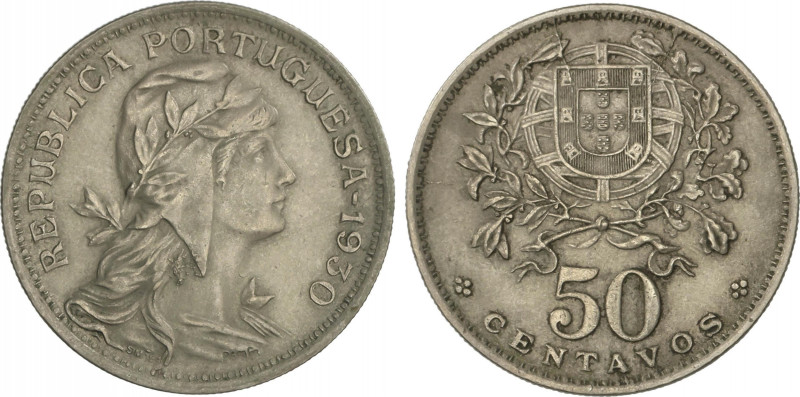 Portugal
50 Centavos. 1930. 4,42 grs. CuNi. KM-577. EBC-.