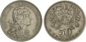 Portugal
50 Centavos. 1930. 4,42 grs. CuNi. KM-577. EBC-.