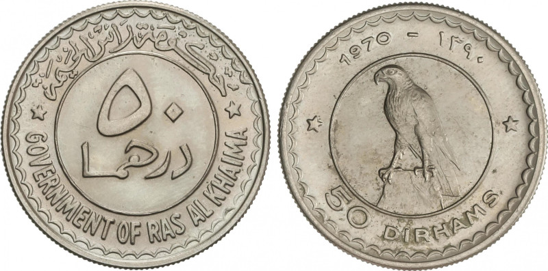 Ras Al-Khaimah
50 Dirhams. 1390 a.H (1970 d.C). SAQR BIN MUHAMMAD AL QASIMI. 6,...