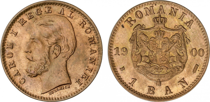 Romania
1 Ban. 1900-B. CAROL I. 1 grs. AE. KM-26. SC.
