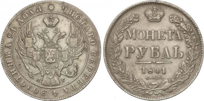 Russia
1 Rouble. 1841-[[c9c7a1]]. NICHOLAS I. SAINT PETERSBURG. 20,96 grs. AR. ...