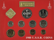 Russia
Lote 4 Sets 10 monedas 1 Kopek a 1 Rouble. 1977 a 1980. Cuni, Latón. Olimpiada Moscú ´80. En presentación original. SC.