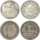 Switzerland
Lote 2 monedas 1/2 Franc. 1851, 1881. AR. KM-8, 23. BC+ a MBC-.