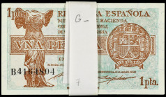 Spanish Banknotes
Lote 97 billetes 1 Peseta. 1937. Todos correlativos. Ed-392. SC.