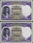 Spanish Banknotes
Lote 2 billetes 100 Pesetas. 25 Abril 1931. Fernandez de Cordoba. Pareja correlativa. (Arruguita). Ed-360. SC.