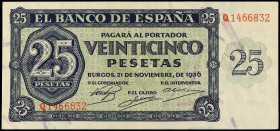 Estado Español
25 Pesetas. 21 Noviembre 1936. Serie Q. Ed-419a. EBC.
