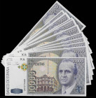 Juan Carlos I
Lote 12 Billetes 10.000 Pesetas. 12 Octubre 1992. Juan Carlos I. Serie 2N. Todos correlativos. (La mayoría SC). Ed-485a. EBC- a SC.