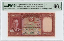 Afghanistan 10 Afghanis 1939 SH 1318 (ND) PMG 66EPQ Gem UNC
P# 23a, N# 216834; # 18S 454271