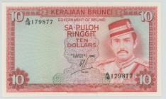 Brunei 10 Ringgit 1986
P# 8b, N# 218117; # A/18 179877; UNC