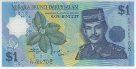 Brunei 1 Ringgit 1996
P# 22a, N# 203434; # C/19 606708; Polymer; UNC