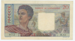 Tahiti 20 Francs 1954 (ND)
P# 21b, # 001557872; XF-AUNC