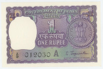 India 1 Rupee 1967
P# 77b, N# 203821; # A/2 012030 A; UNC