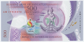Vanuatu 500 Vatu 2017
P# 20, N# 205799; # AM 17018572; 2017 South Pacific Mini Games (04.-15.02.2017) held in Vanuatu; UNC