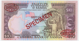 Western Samoa 10 Tala 2002 Specimen
P# 34s, N# 216173; # A000000 016; UNC