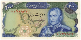 Iran 200 Rials 1974 - 1979 (ND)
P# 103b, N# 211020; # 107/246523; UNC