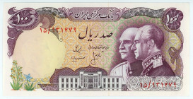 Iran 100 Rials 1976
P# 108, N# 211570; # 15/931279; 50th Anniversary of the Founding of the Pahlavi Dynasty; UNC