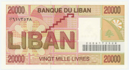 Lebanon 20000 Livres 1994
P# 72, N# 250511; # 0J/0 6173528; UNC
